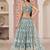 Cadet Blue Thread & Sequins Embroidery Work Net Lehenga