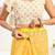 Yellow linen printed one minute saree with zari border | ready to wear designer saree