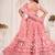 Peach Thread & Sequins Embroidery Work Net Lehenga