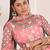 Peach Thread & Sequins Embroidery Work Net Lehenga