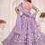 Lavender Thread & Sequins Embroidery Work Net Lehenga