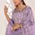 Lavender Thread & Sequins Embroidery Work Net Lehenga