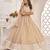 Beige Thread & Sequins Embroidery Work Net Lehenga