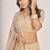 Beige Thread & Sequins Embroidery Work Net Lehenga