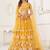 Mustard  Thread & Sequins Embroidery Work Net Lehenga