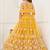 Mustard  Thread & Sequins Embroidery Work Net Lehenga