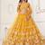 Mustard  Thread & Sequins Embroidery Work Net Lehenga