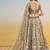 Brown Thread & Sequins Embroidery Work Net Lehenga