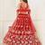 Red Thread & Sequins Embroidery Work Net Lehenga