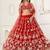 Red Thread & Sequins Embroidery Work Net Lehenga