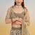 Brown Thread & Sequins Embroidery Work Net Lehenga