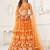 Orange Thread & Sequins Embroidery Work Net Lehenga
