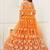 Orange Thread & Sequins Embroidery Work Net Lehenga