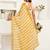 Mustard printed linen ready-to-wear saree with zari border & unstitched blouse