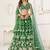 Green Thread & Sequins Embroidery Work Net Lehenga