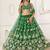 Green Thread & Sequins Embroidery Work Net Lehenga
