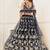 Navy Blue Thread & Sequins Embroidery Work Net Lehenga