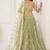 Green Thread & Sequins Embroidery Work Net Lehenga