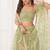 Green Thread & Sequins Embroidery Work Net Lehenga