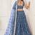 Sky Blue Thread & Sequins Embroidery Work Net Lehenga
