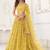Yellow Thread & Sequins Embroidery Work Net Lehenga
