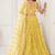 Yellow Thread & Sequins Embroidery Work Net Lehenga