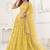 Yellow Thread & Sequins Embroidery Work Net Lehenga