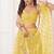 Yellow Thread & Sequins Embroidery Work Net Lehenga