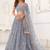 Grey Thread & Sequins Embroidery Work Net Lehenga