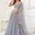 Grey Thread & Sequins Embroidery Work Net Lehenga