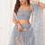 Grey Thread & Sequins Embroidery Work Net Lehenga