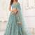 sea Green Thread & Sequins Embroidery Work Net Lehenga