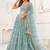sea Green Thread & Sequins Embroidery Work Net Lehenga