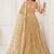 Beige Thread & Sequins Embroidery Work Net Lehenga