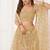 Beige Thread & Sequins Embroidery Work Net Lehenga