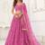 Pink Thread & Sequins Embroidery Work Net Lehenga