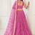 Pink Thread & Sequins Embroidery Work Net Lehenga
