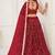 Red Thread & Sequins Embroidery Work Net Lehenga