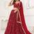 Red Thread & Sequins Embroidery Work Net Lehenga