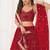 Red Thread & Sequins Embroidery Work Net Lehenga