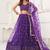 Purple Thread & Sequins Embroidery Work Net Lehenga