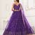 Purple Thread & Sequins Embroidery Work Net Lehenga