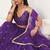 Purple Thread & Sequins Embroidery Work Net Lehenga