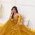 Mustard  Thread & Sequins Embroidery Work Net Lehenga