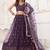 Wine Thread & Sequins Embroidery Work Net Lehenga