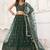 Green Thread & Sequins Embroidery Work Net Lehenga