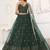 Green Thread & Sequins Embroidery Work Net Lehenga