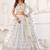 White Thread & Sequins Embroidery Work Net Lehenga
