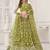 Olive Green Thread & Sequins Embroidery Work Net Lehenga