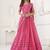 Pink Thread & Sequins Embroidery Work Net Lehenga